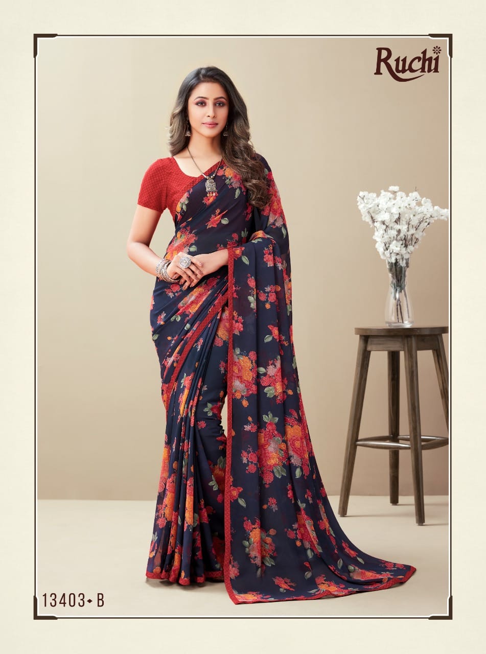 Ruchi Guldasta Nimaya 10th Edition Georgette Ethnic Wear Designer Saree Collection